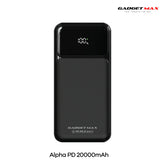 GADGET MAX - GB105 Alpha PD 20000mAh PD+QC Fast Charging Digital Power Bank ( 20W+22.5W ) - Black